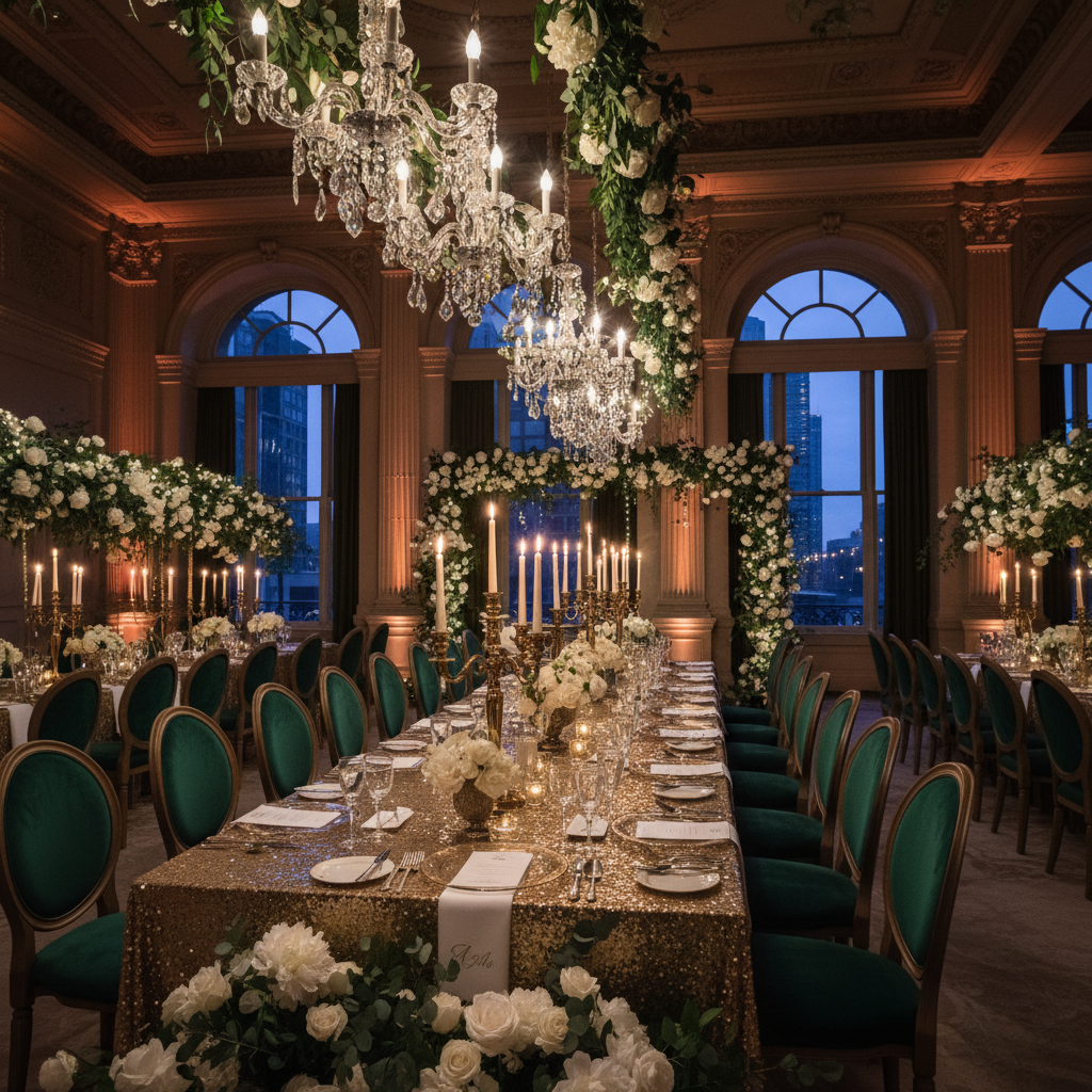 Elegant event decor and table setting